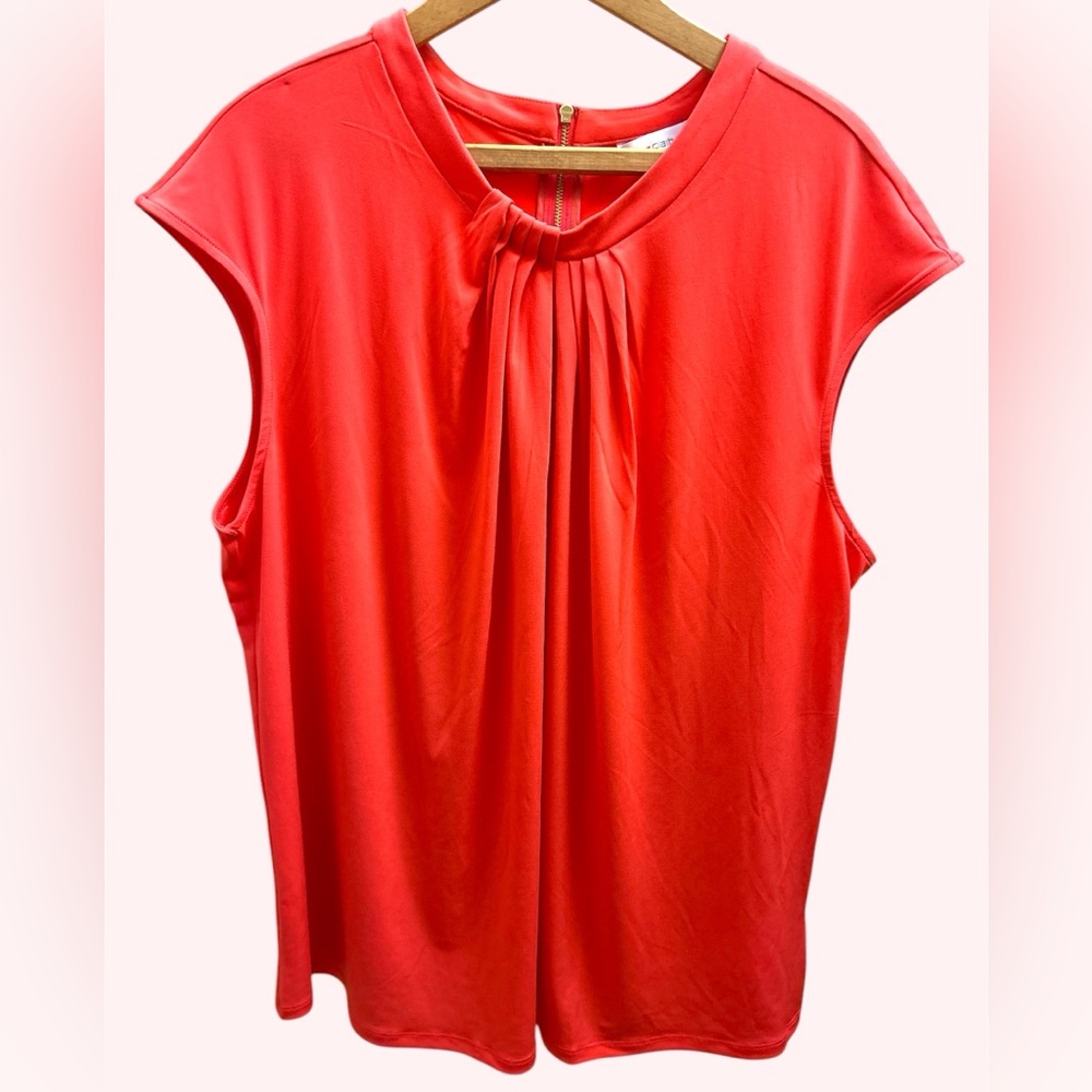 Liz Claiborne Women’s Coral Sleeveless Top 1X